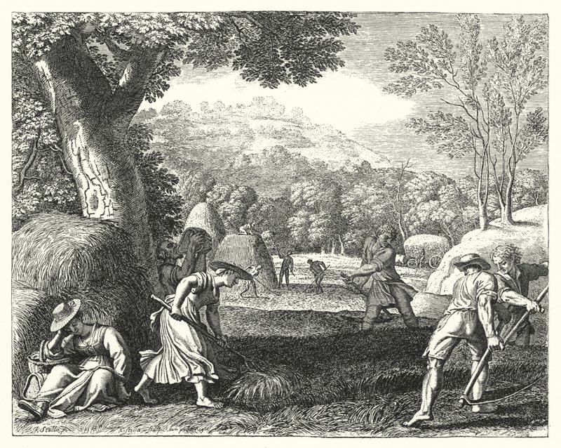 Scéna sklizně (rytina) od Jacques Stella