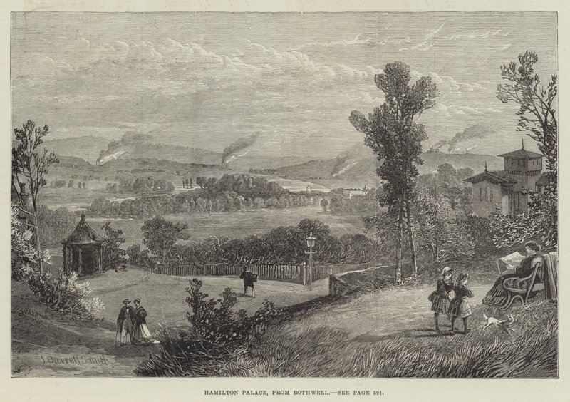 Hamilton Palace, od Bothwell od James Burrell Smith