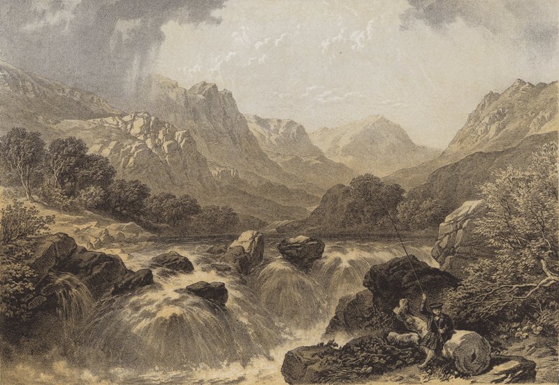 Fall of the Tummel (chromolitho) od James Duffield Harding