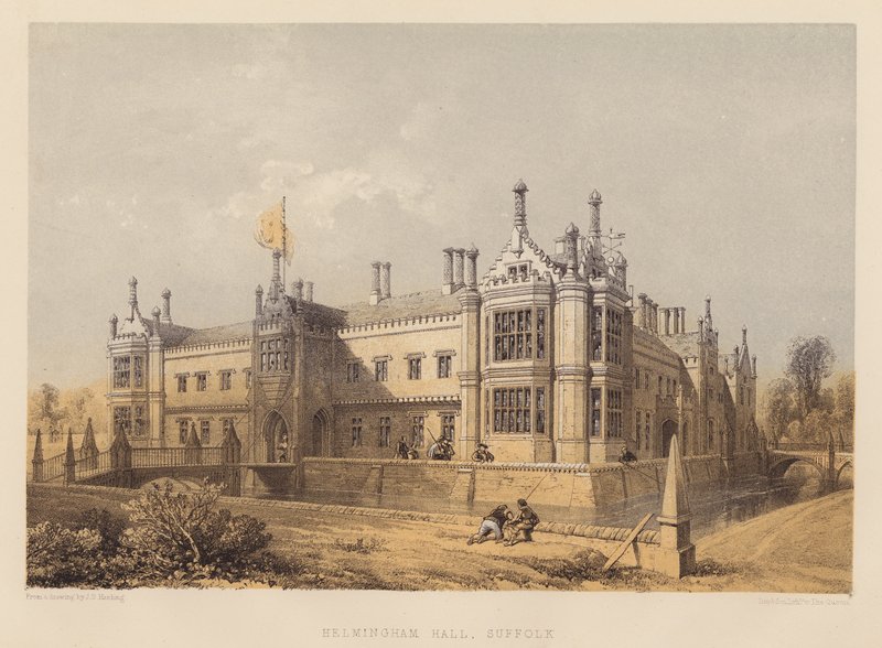 Helmingham Hall, Suffolk (akvatinta) od James Duffield Harding