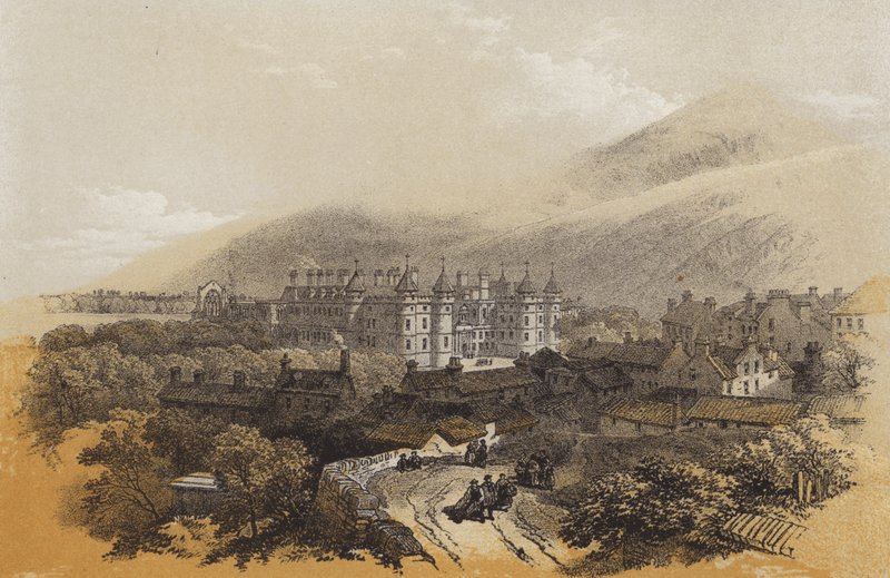 Holyroodský palác (chromolitho) od James Duffield Harding