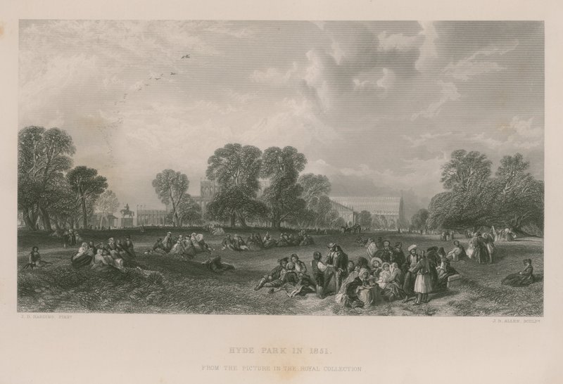 Hyde Park v roce 1851 od James Duffield Harding