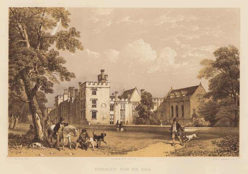Penshurst z parku (akvatinta) od James Duffield Harding