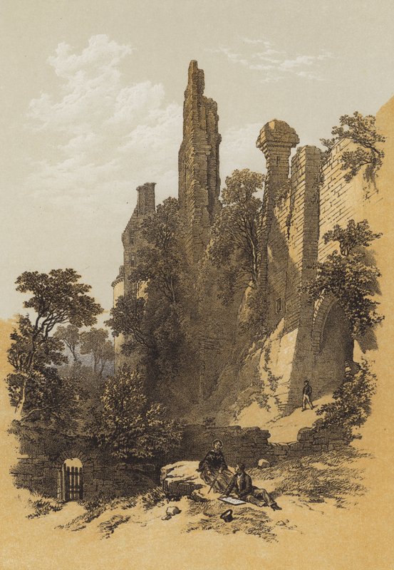 Zámek Roslin (chromolitho) od James Duffield Harding