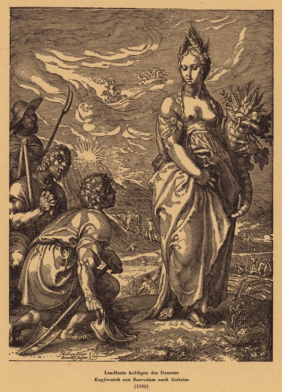 Uctívání Demeter (Ceres) (rytina) od Jan Saenredam