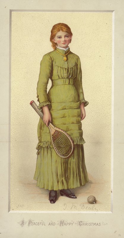 Pokojné a šťastné Vánoce (chromolitho) od Jane M. Dealy