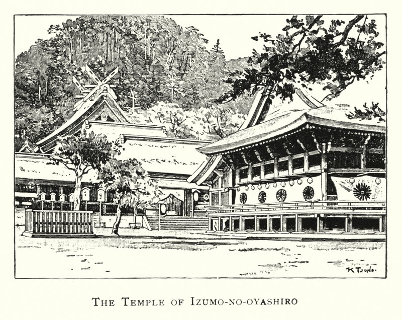 Chrám Izumo-no-oyashiro (členové) od Japanese School