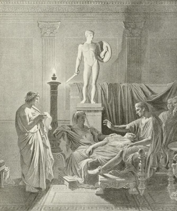 Octavii překonávají Virgilovy verše (hlubotisk) od Jean Auguste Dominique Ingres