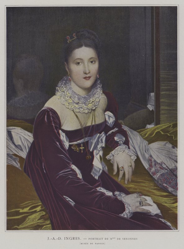 Portrét Madame de Senonnes od Jean Auguste Dominique (after) Ingres