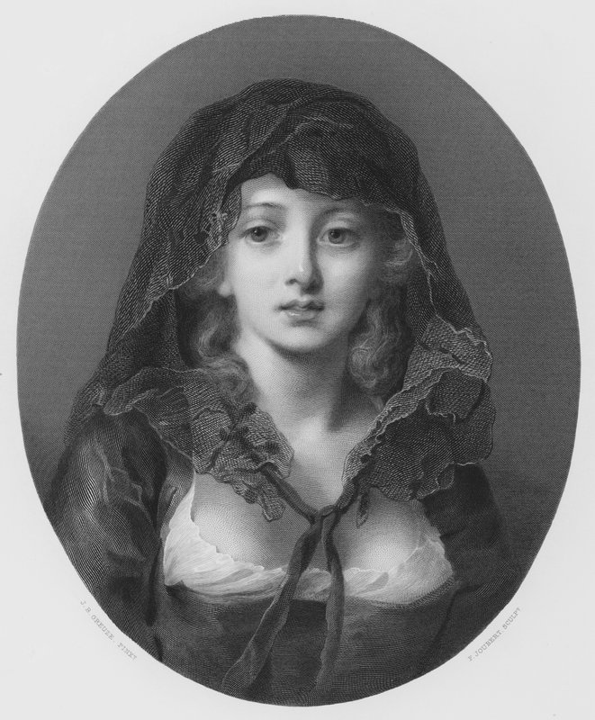 Jednoduchost (rytí) od Jean Baptiste (after) Greuze