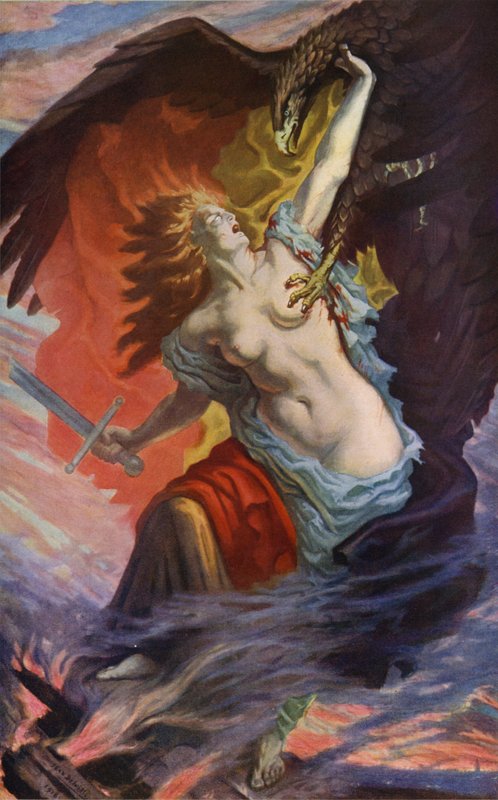 Belgie Indomitable (barevná litografie) od Jean Delville