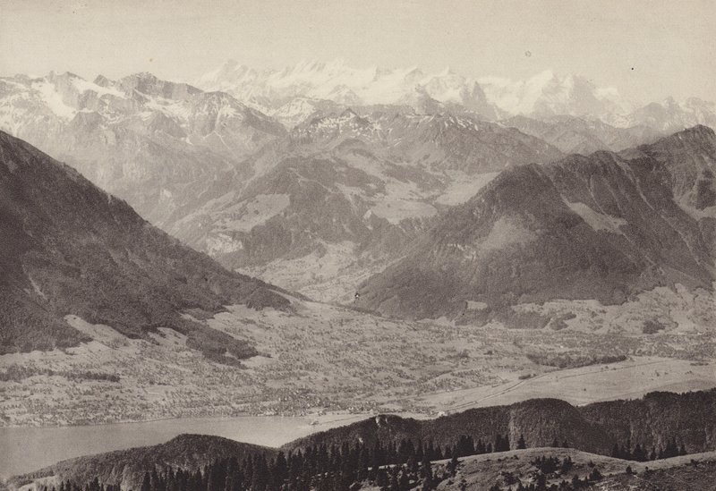 Pohled z Rigi Kulm (č/b foto) od Jean Gaberell
