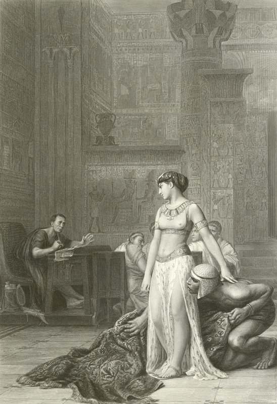 Kleopatra a Caesar (rytina) od Jean Leon (after) Gerome