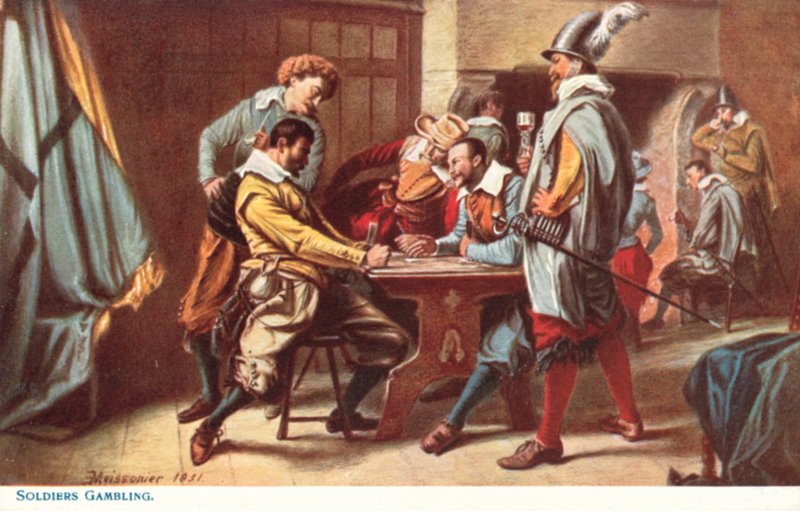 Vojáci hazardní hry od Jean Louis Ernest Meissonier