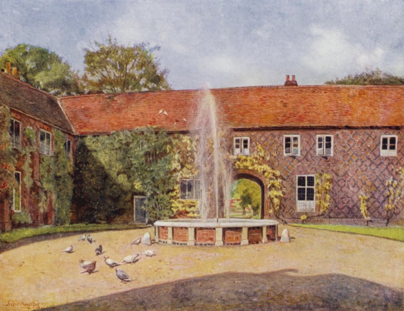 Fulham, The Courtyard (barevné lito) od Jessie MacGregor