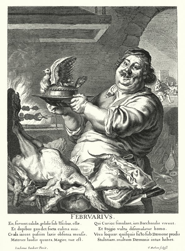 únor (rytina) od Joachim von Sandrart