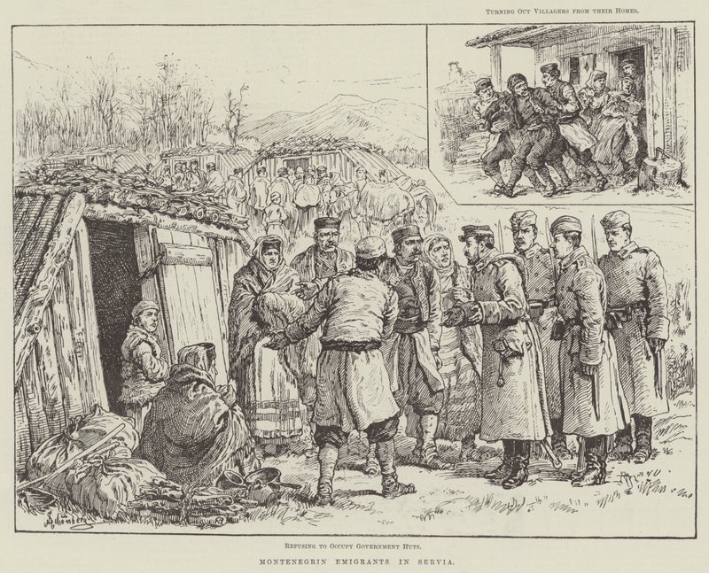 Černohorští migranti v Srbsku od Johann Nepomuk Schonberg