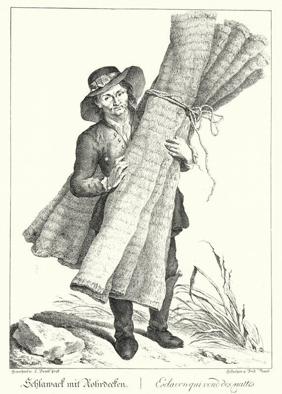 Prodejce rohoží (rytina) od Johann Christian (after) Brand
