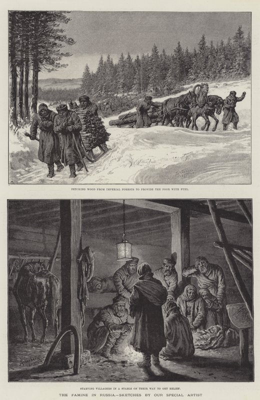 Hladomor v Rusku od Johann Nepomuk Schonberg