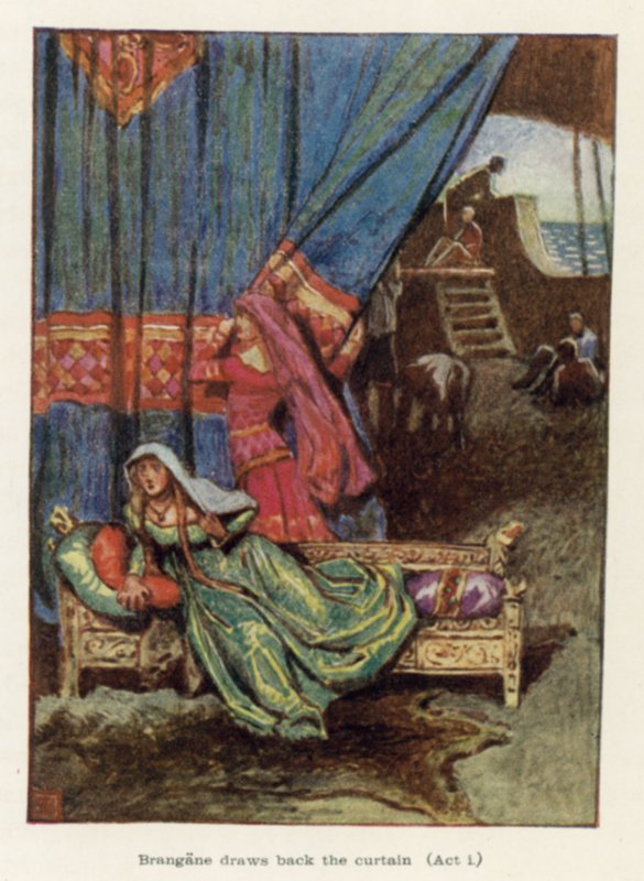 Brangane odtahuje oponu, zákon I od John Byam Liston Shaw