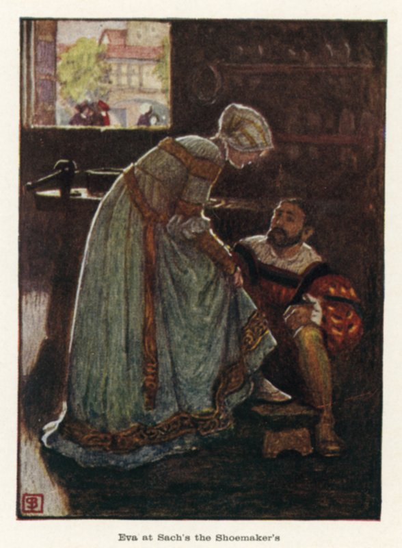 Eva u Sacha u ševce od John Byam Liston Shaw