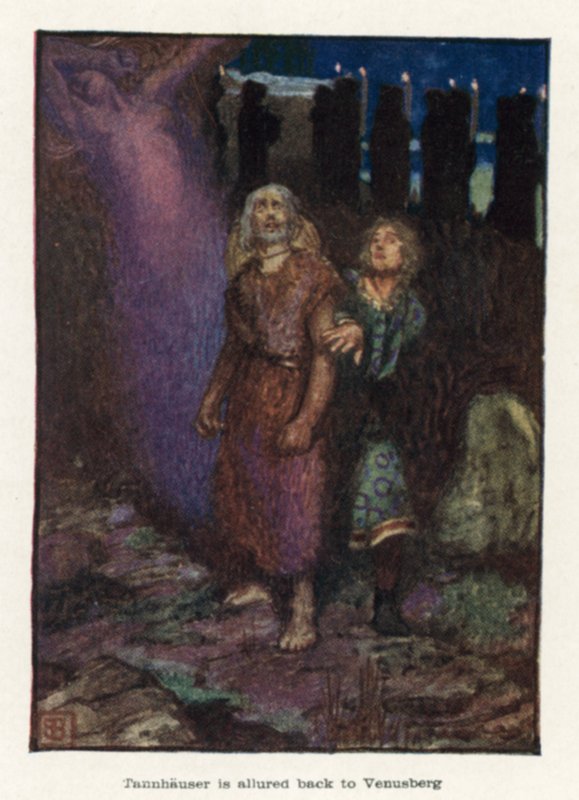 Tannhauser je zlákán zpět na Venusberg od John Byam Liston Shaw