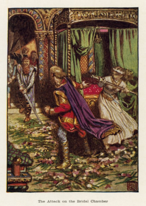 Útok na svatební komnatu od John Byam Liston Shaw