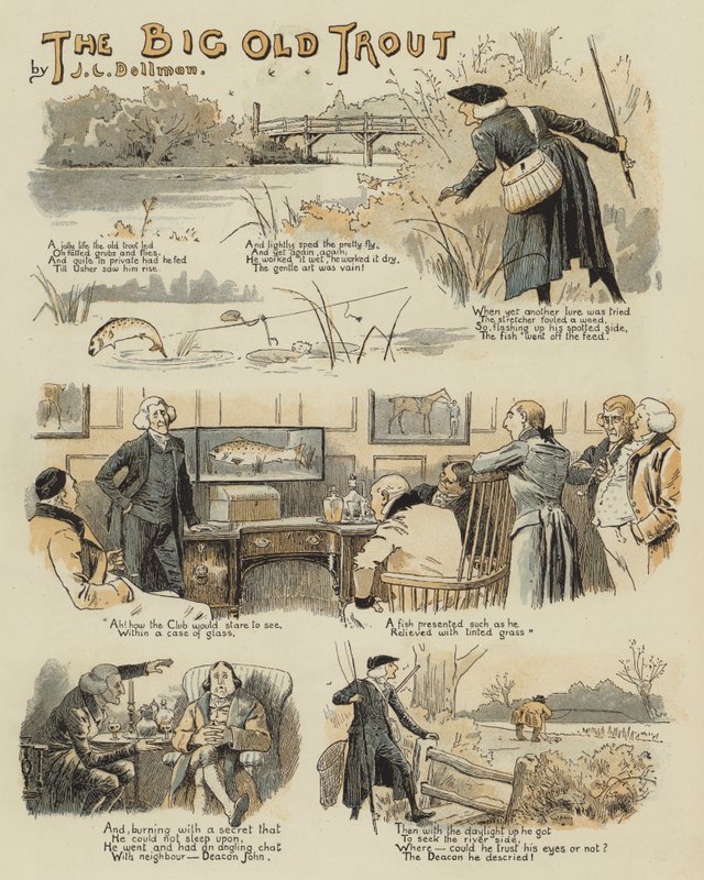 Velký starý pstruh (chromolitho) od John Charles Dollman