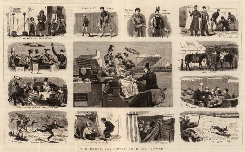 Den derby, poznámky o Epsom Downs od John Charles Dollman