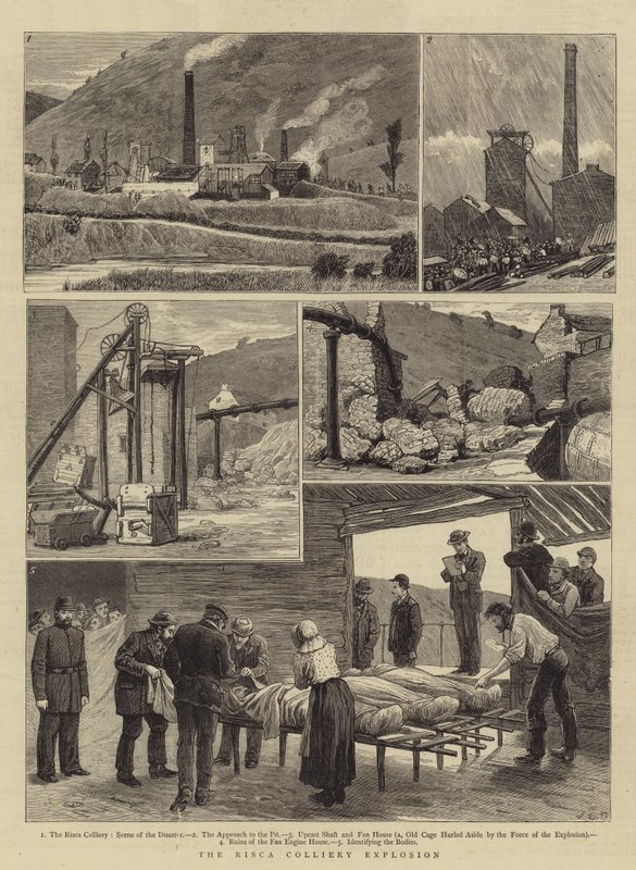 Výbuch v koloniálu Risca od John Charles Dollman