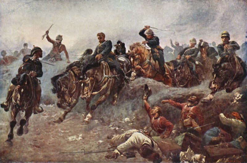 Britské dělostřelectvo vstupuje do nepřátelských linií u Tel el-Kebir, 1882 od John Charlton