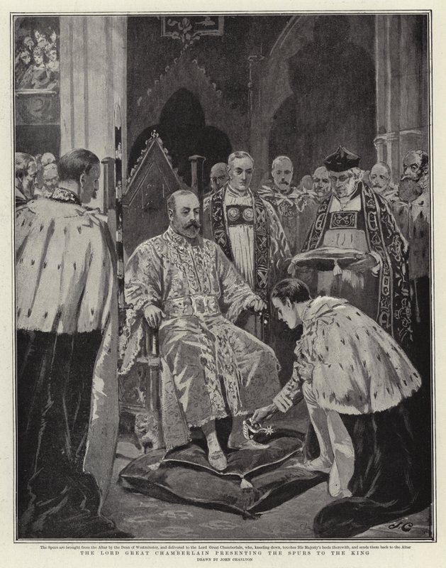 Lord Great Chamberlain předává Spurs králi od John Charlton
