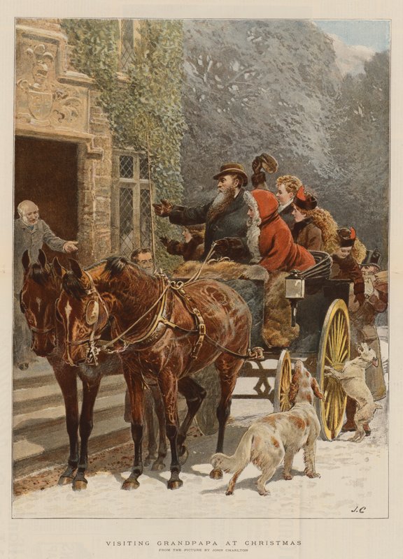 Návštěva u dědy o Vánocích (chromolitho) od John Charlton