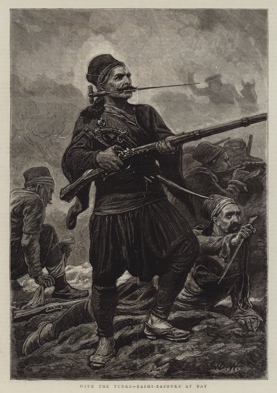 S Turky, Bashi-Bazouks v zátoce od John Dawson Watson