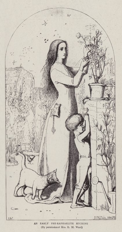 Raný prerafaelitský lept od John Everett Millais
