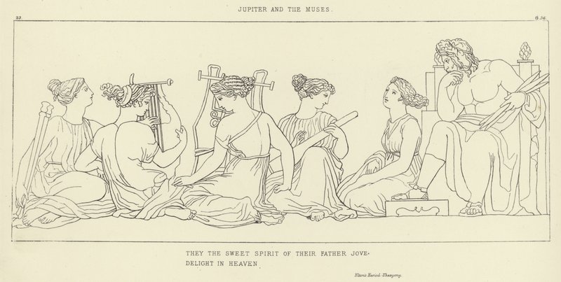 Jupiter a múzy od John Flaxman