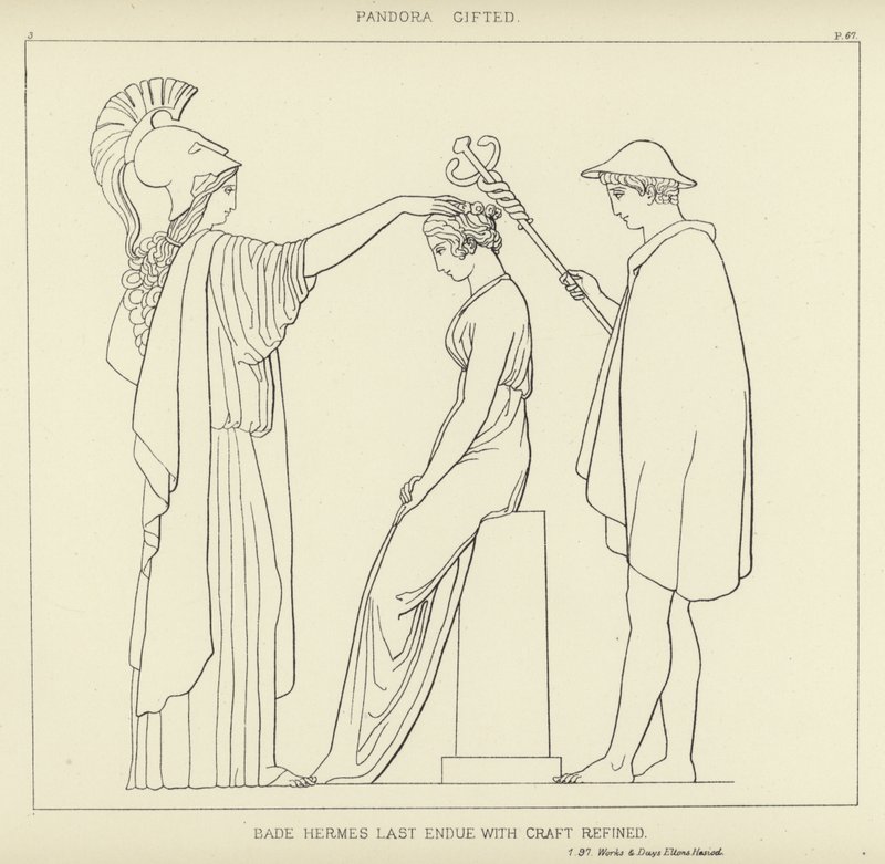 Pandora nadaná od John Flaxman