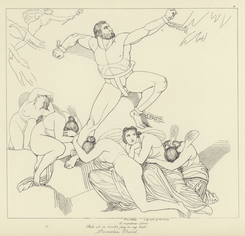 Prométheus připoutaný od John Flaxman