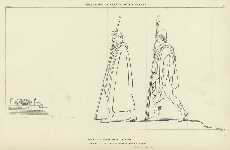 Telemachus při hledání svého otce od John Flaxman