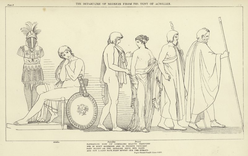 Odchod Briseis z Achillova stanu od John Flaxman
