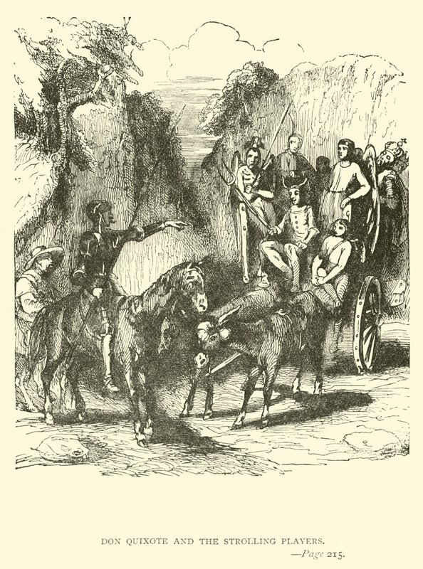 Don Quijote a procházející hráči od John Gilbert
