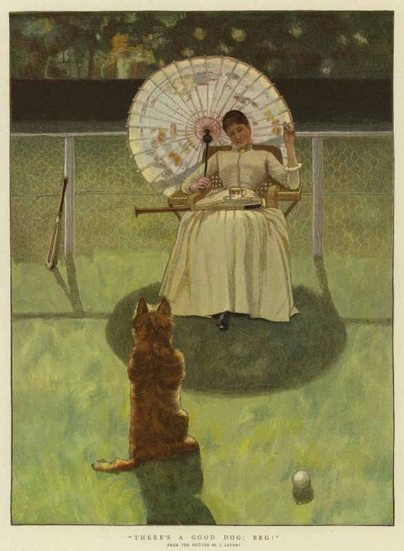 Je tu dobrý pes; Žebrat! od John Lavery