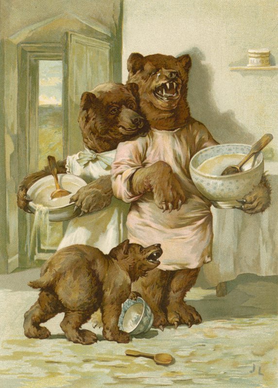 Tři medvědi (chromolitho) od John Lawson