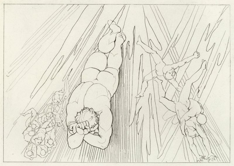 Lucifer, Očistec, Canto 12 (rytina) od John (after) Flaxman