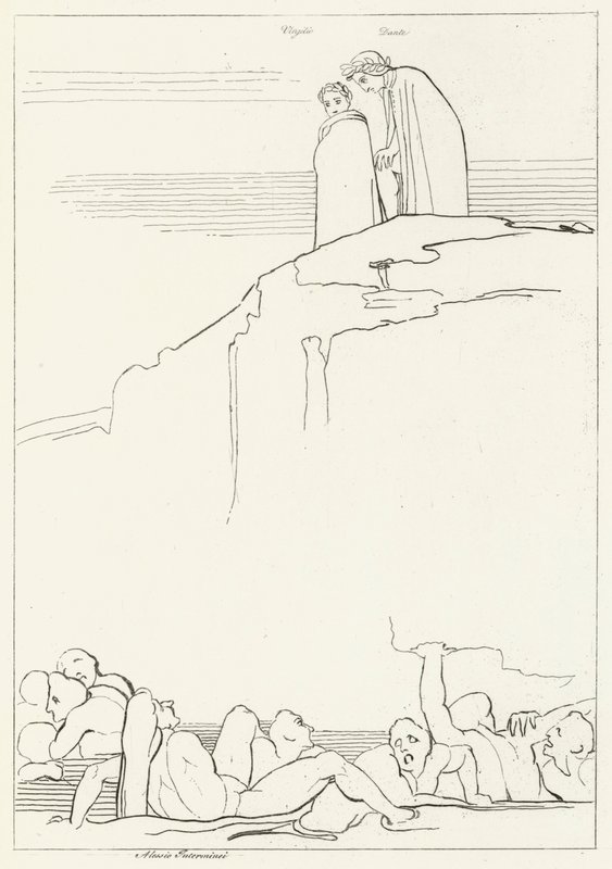 Malebolgia, Inferno, Canto 18 (rytina) od John (after) Flaxman