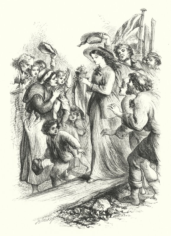 The Landing of the Primrose (rytina) od John (after) Gilbert