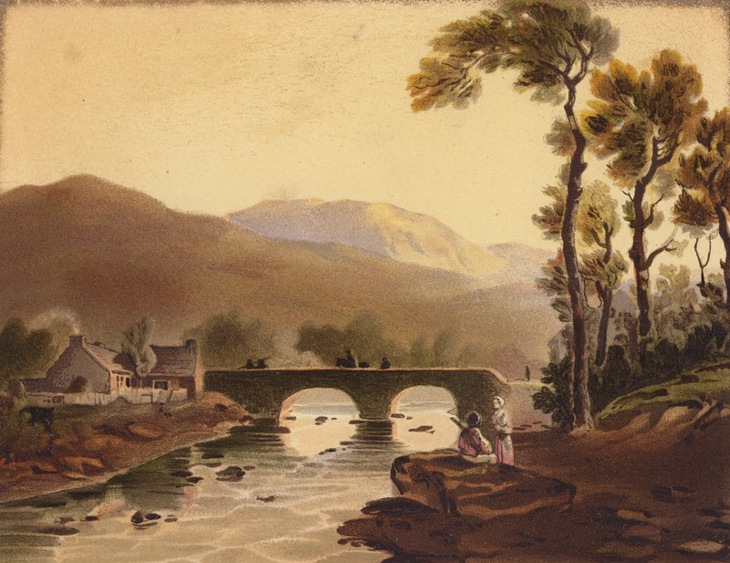 Beddgelert Bridge (barevná litografie) od John (after) Varley