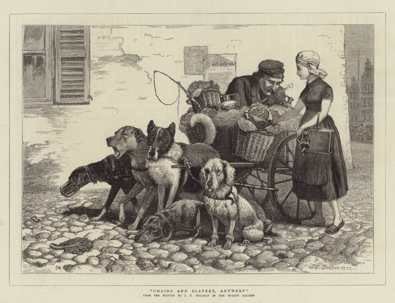 Řetězy a otroctví, Antverpy (rytina) od John Charles (after) Dollman