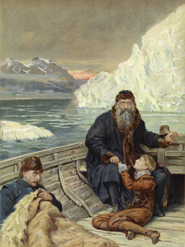 Poslední cesta Henryho Hudsona (chromolitho) od John Collier