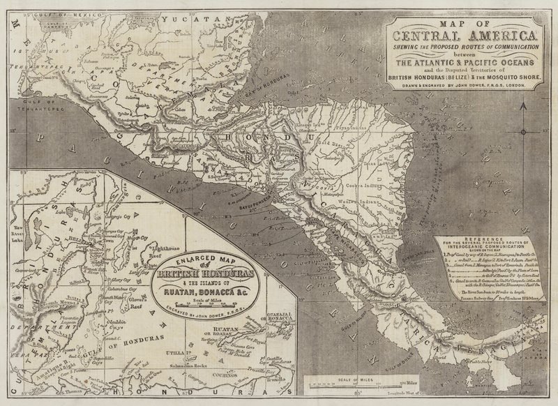 Mapa Střední Ameriky od John Dower